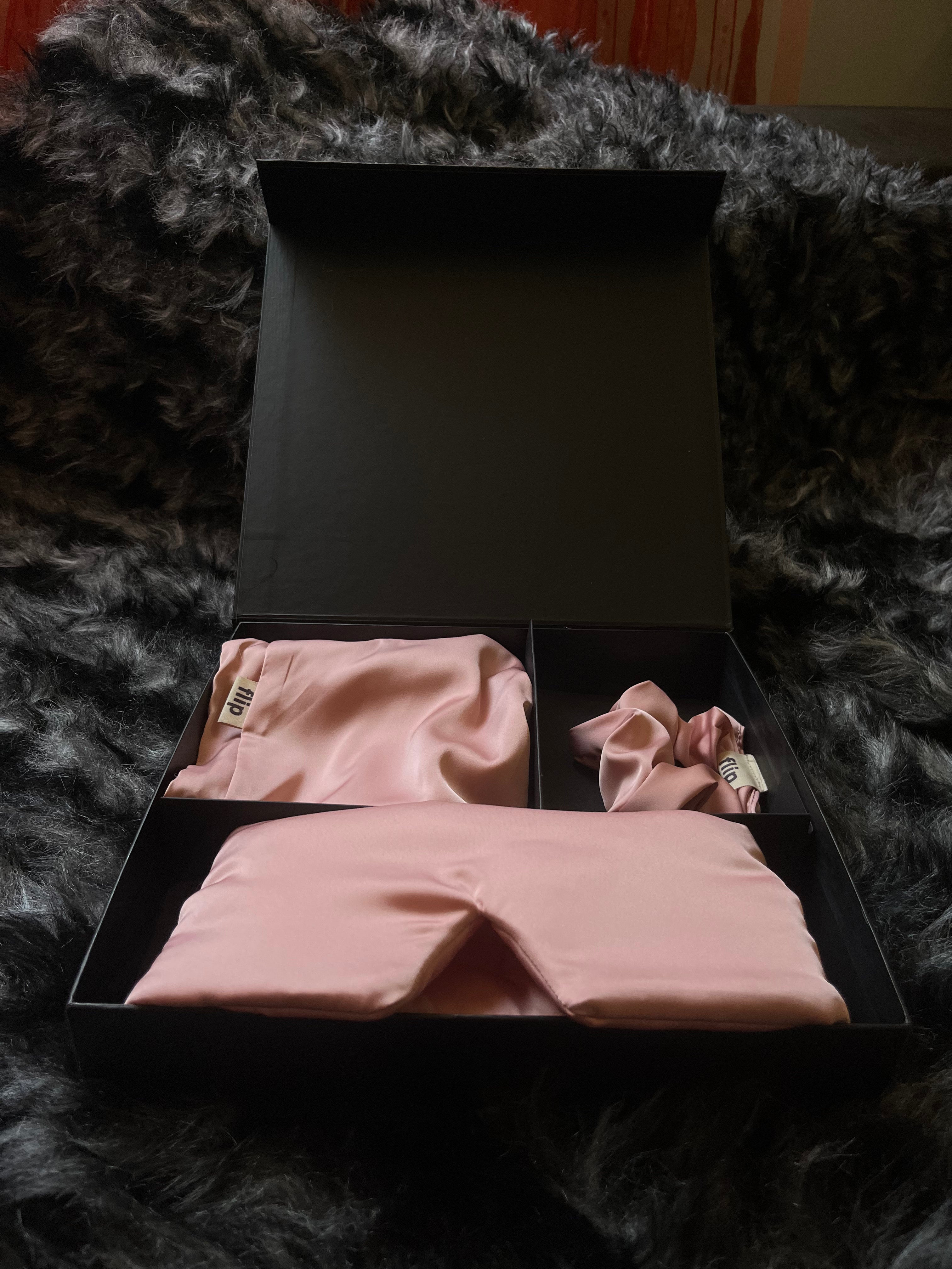 Dut İpek Toz Pembe Set
