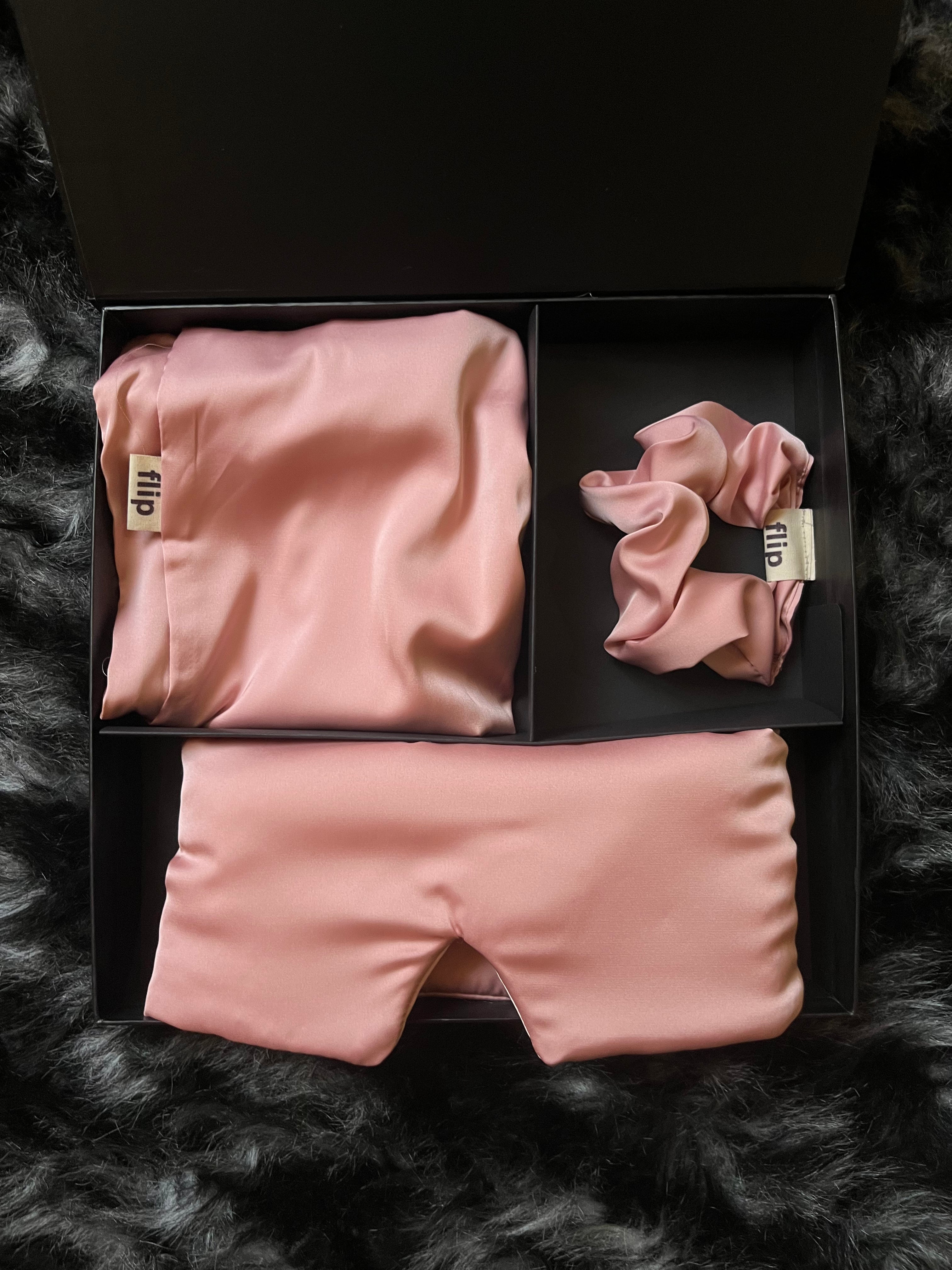 Dut İpek Toz Pembe Set