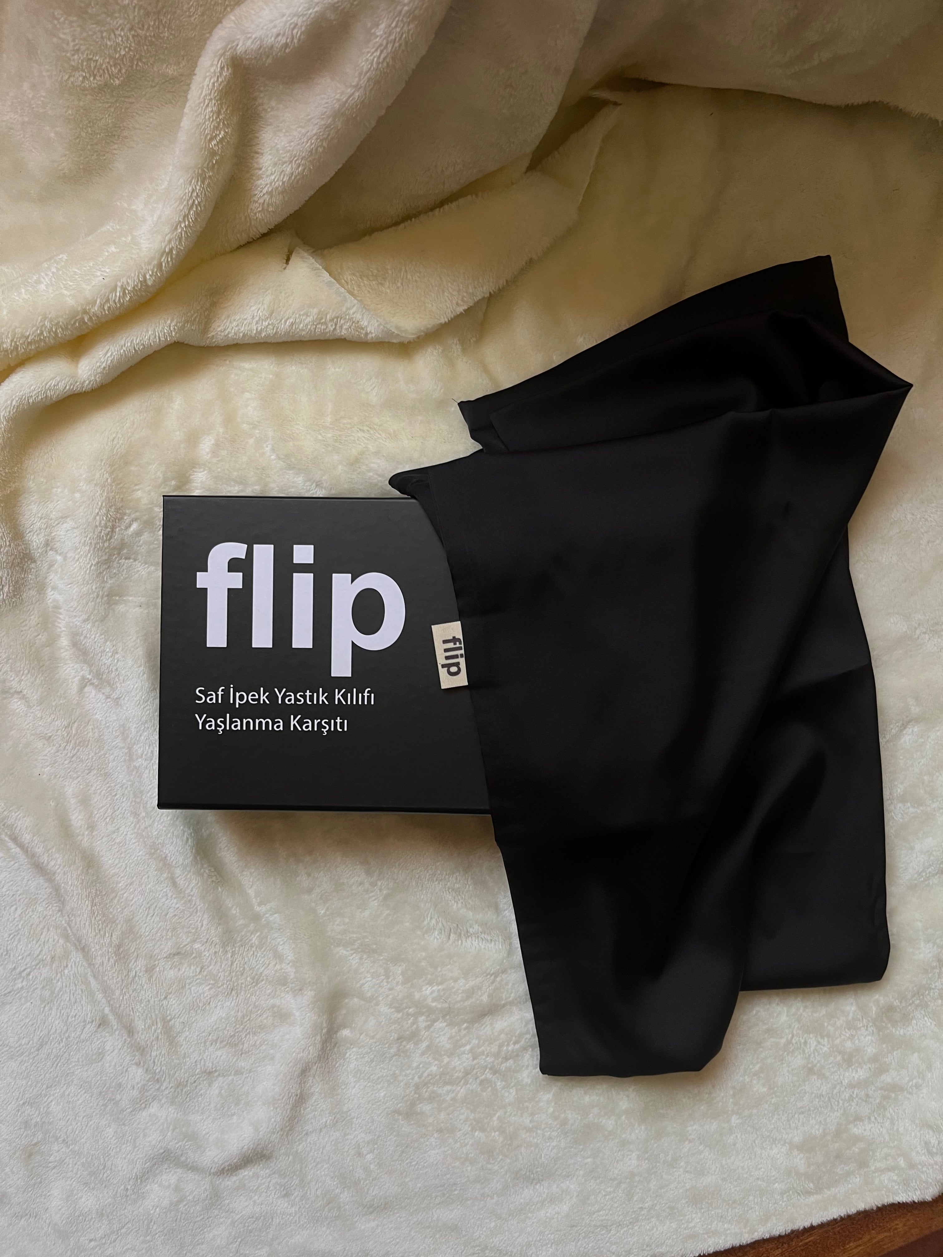 Dut İpek Siyah Premium Yastık Kılıfı