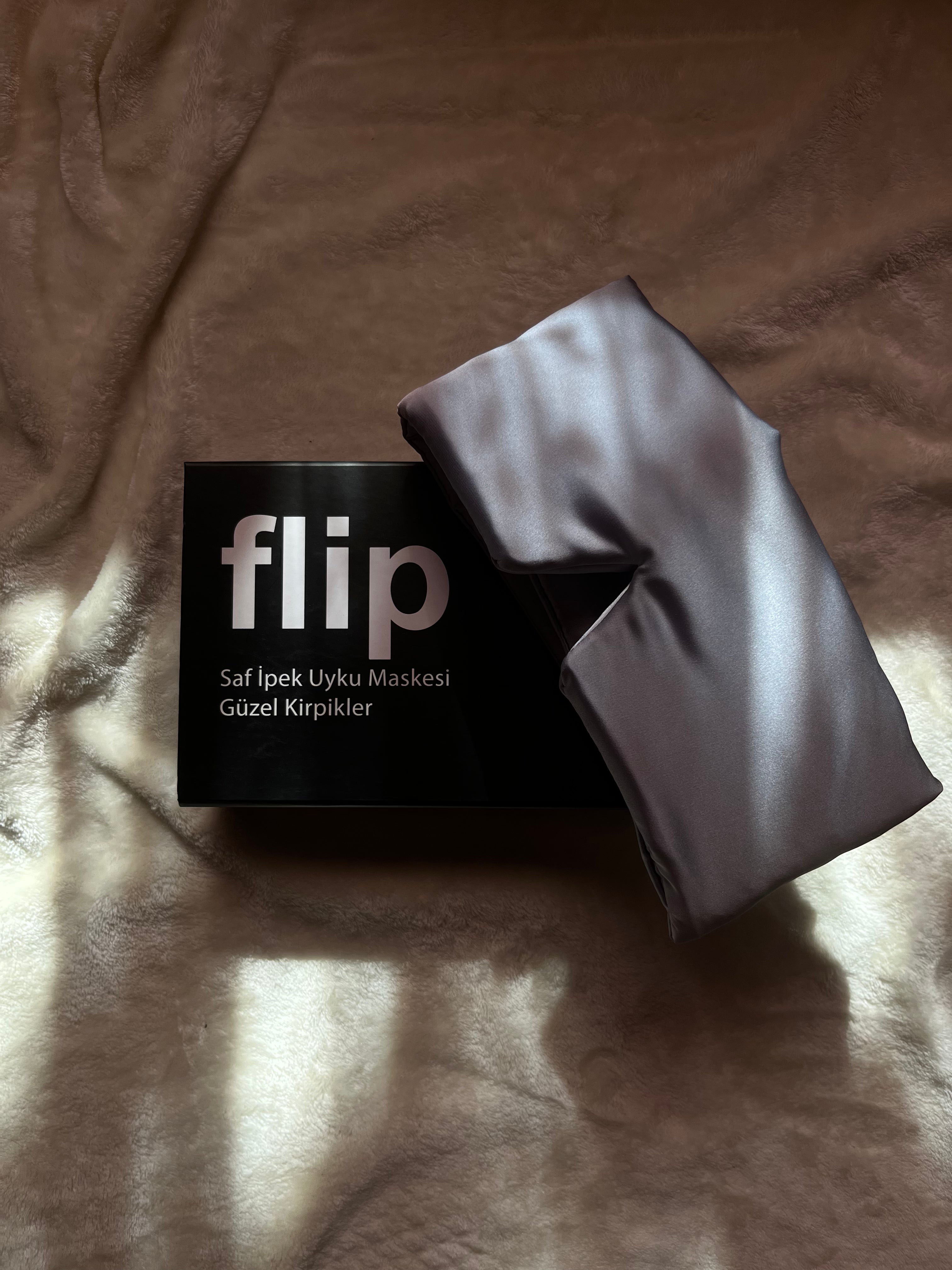 Dut İpek Gri Uyku Maskesi