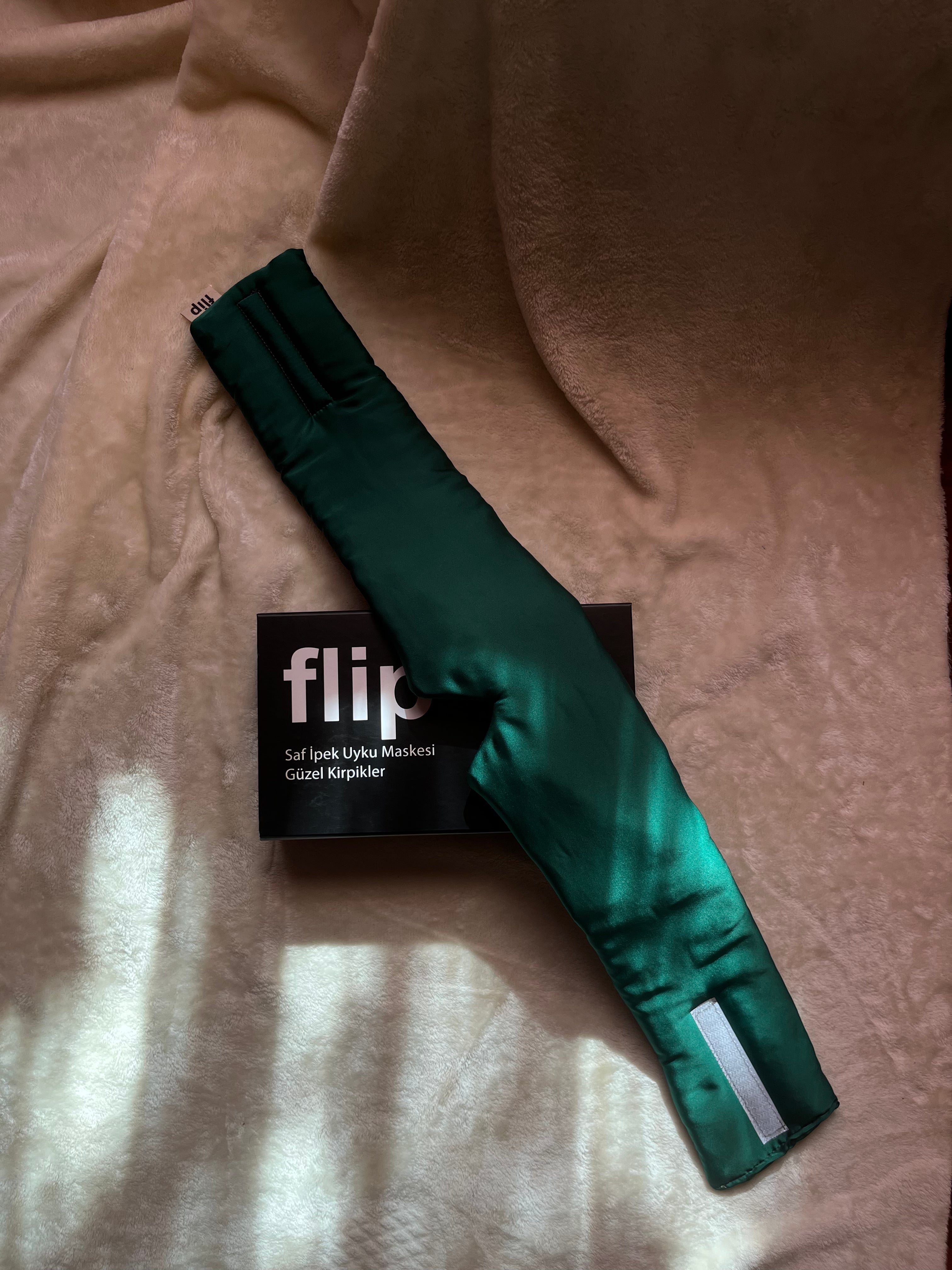 Dut İpek Zümrüt Yeşili Uyku Maskesi